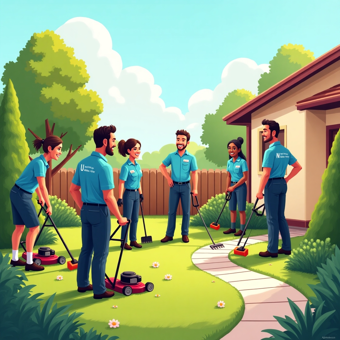 Adelaide home, fresh lawn and tidy garden, participant smiling